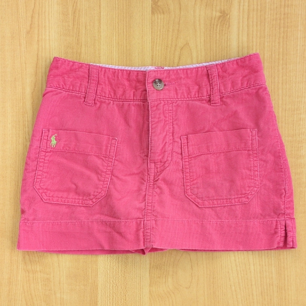 Ralph Lauren Salmon Pink Corduroy Skirt with Built-in Shorts